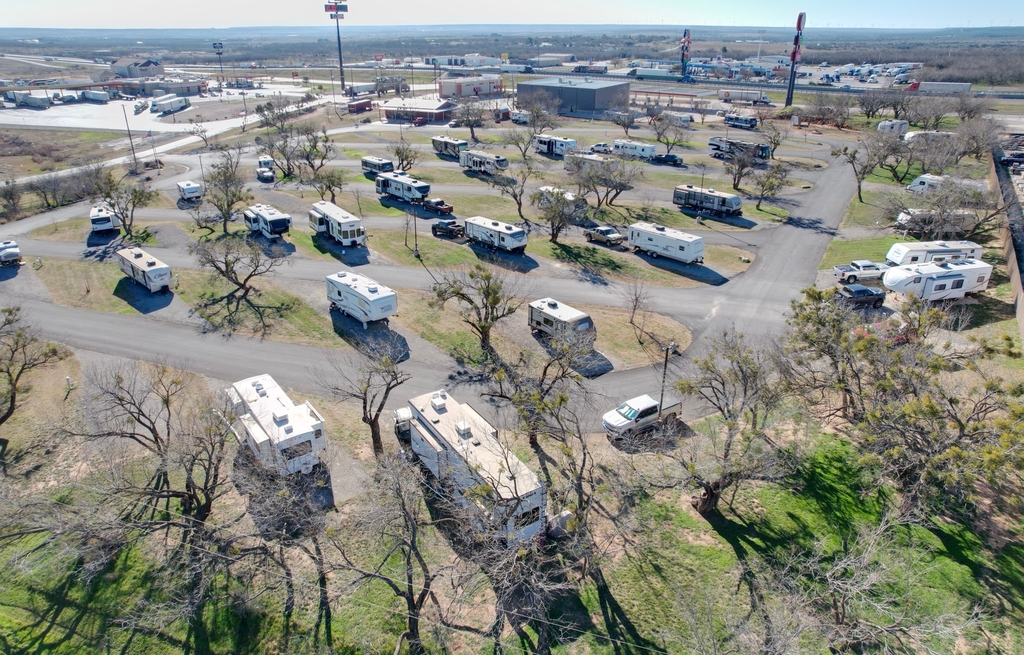 Overview of Bar J Hitchin' Post RV park sites
